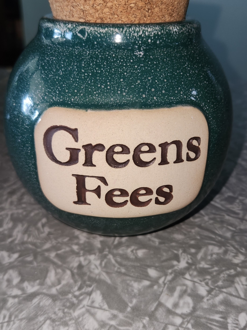 Final Price/Dark Teal Ceramic Jar with Cork Lid